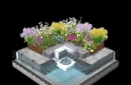 HydroSpacer HS 170 optimiert Regenwasserrückhaltung und Verdunstung auf (Foto: ZinCo)