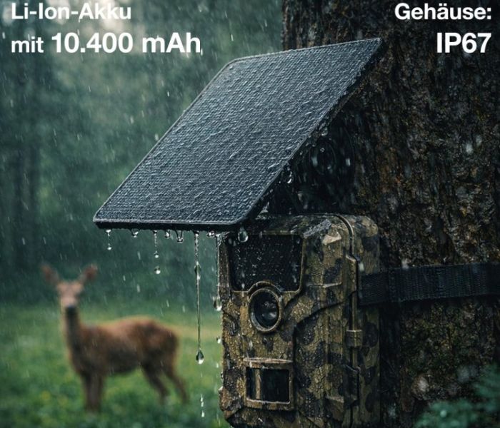 VisorTech Akku-Solarpanel PB-80.solar für Wild- & Outdoorkameras, (Foto: PEARL GmbH)